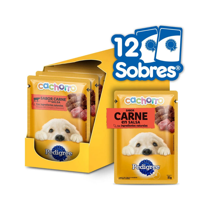 Pedigree Sobre Cachorro, sabor carne en salsa