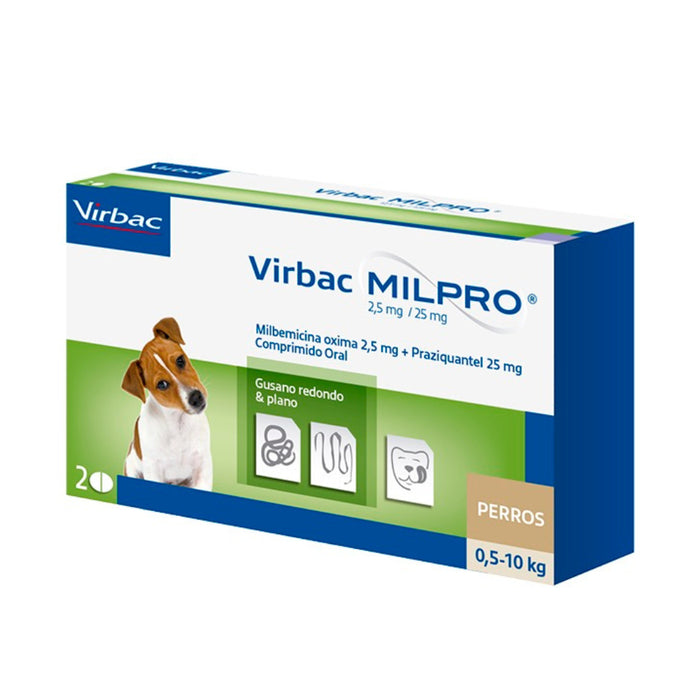 Virbac MILPRO Perros 0.5 – 10 KG, 2,5 mg/25 mg