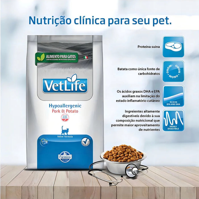 Vet Life Gato Hipoalergénico Cerdo y Papa