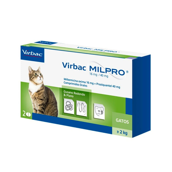 Virbac MILPRO Gatos >2 Kg, 16 mg / 40 mg