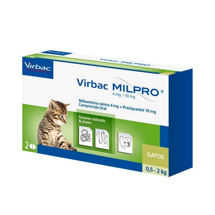 Virbac MILPRO Gatos 0,5 a 2 kg, 4 mg / 10 mg