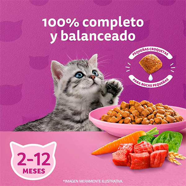 Whiskas Gatitos, sabor carne y leche