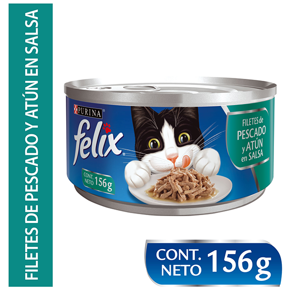 Lata Felix Paté Sabor Pescado y Atún en salsa, 156g