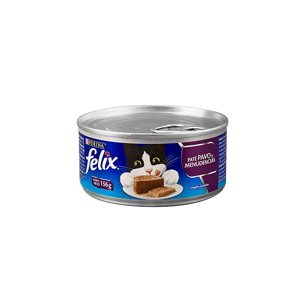 Lata Felix Paté Sabor Pavo y Menudencias, 156g