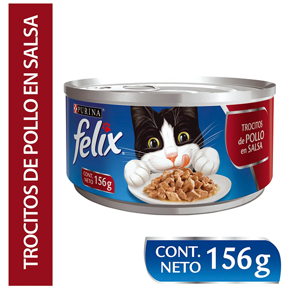 Lata Felix Paté Sabor Pollo en salsa, 156g