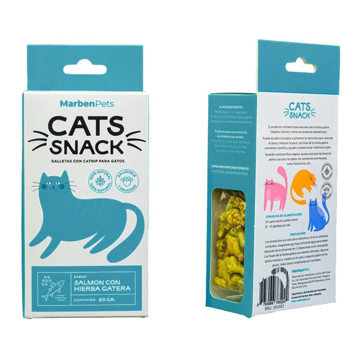 Cats Snack Galletas Sabor Salmón con Hierba Gatera